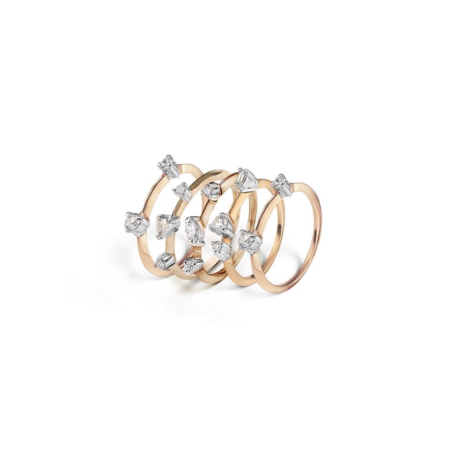 Set di 5 di anelli 'Balance' oro rosa BALANCE | SET 5 ANAU9R CT 0,78
